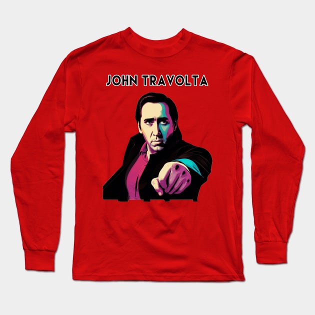 John Travolta Long Sleeve T-Shirt by Moulezitouna